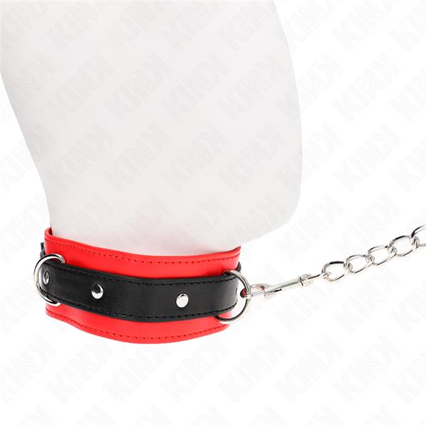BASIC MODEL COLLAR WITH LEASH 65 CM MODEL 3 RED 53 X 5 CM
