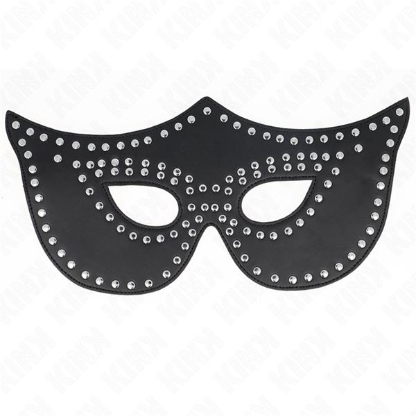 LEATHERETTE MASK WITH RIVETS MODEL 2 30 x 12 CM