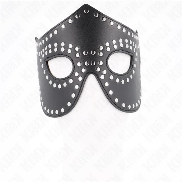 LEATHERETTE MASK WITH RIVETS MODEL 2 30 x 12 CM
