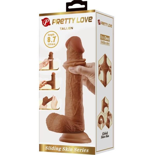 TALLEN REALISTIČNI DILDO 22 CM RJAVA