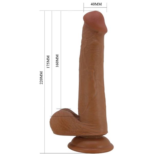 TALLEN REALISTIČNI DILDO 22 CM RJAVA