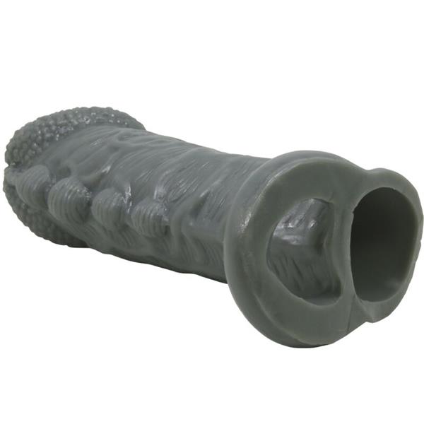 REALISTIC PENIS ENLARGER AND DELAY SLEEVE GREY
