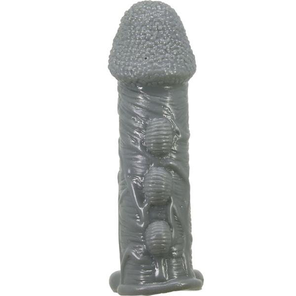 REALISTIC PENIS ENLARGER AND DELAY SLEEVE GREY