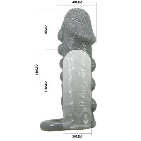 REALISTIC PENIS ENLARGER AND DELAY SLEEVE GREY