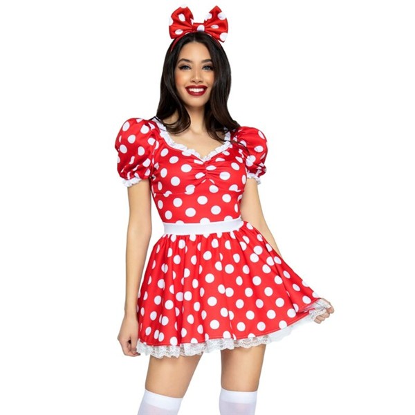 POLKA DOT DRESS + HEADBAND RED/WHITE S