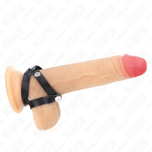 Usnjen penis prstan z zapiranjem na pritisk 39 X 1 CM