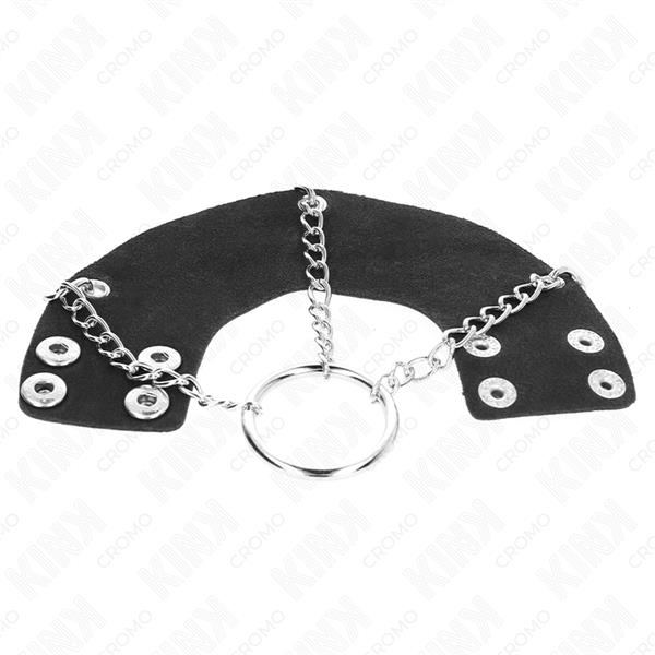 PENIS RING 4 CM CHAIN 7 CM METAL WITH LEATHER BELT