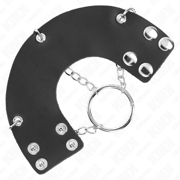 PENIS RING 4 CM CHAIN 7 CM METAL WITH LEATHER BELT