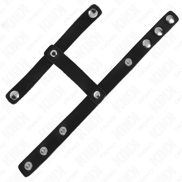 ADJUSTABLE LEATHER PENIS RING AND BALL DIVIDER STRAP