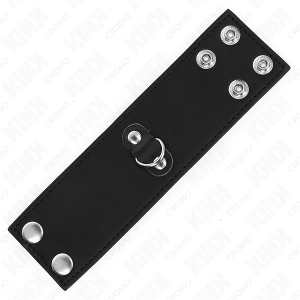 LEATHER PENIS RING WITH PRESSURE CLOSURE 18 X 5 CM