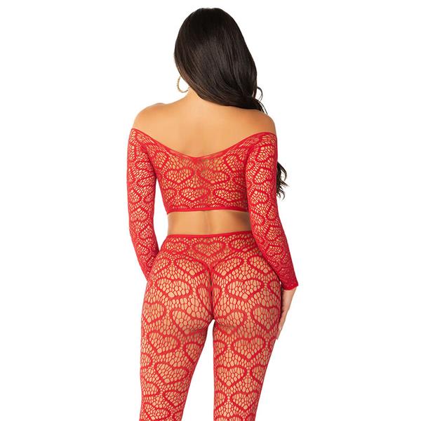 CROP TOP + STOCKINGS RED ONE SIZE