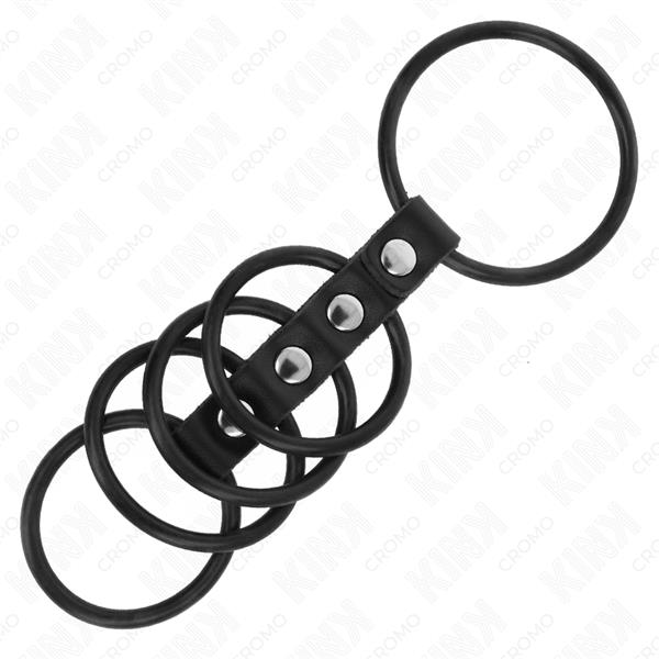 5 SILIKONSKIH PRSTENOVA ZA PENIS 3.8 CM DO 4.8 CM POVEZANIH KOŽOM