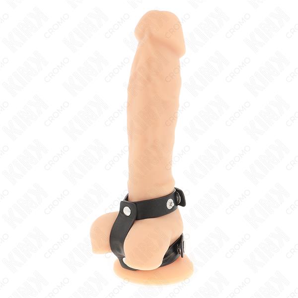 ADJUSTABLE DOUBLE LEATHER PENIS RING