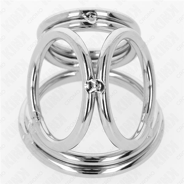 TROSTRUKI KROMIRANI METALNI PRSTEN ZA PENIS 3.8 CM DO 5 CM MODEL 1