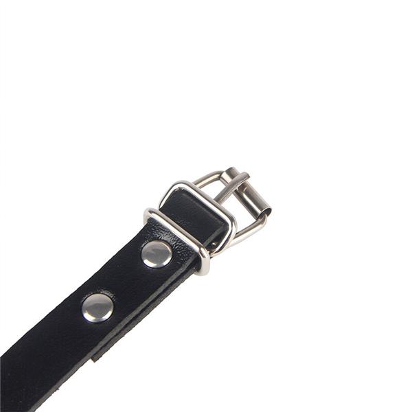953690 HANDCUFFS WITH BONDAGE BELT BLACK ONE SIZE