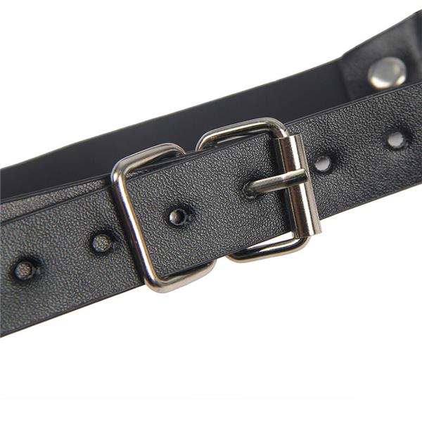 953720 BONDAGE LEATHER STRAP BREAST CLAMPS BLACK ONE SIZE