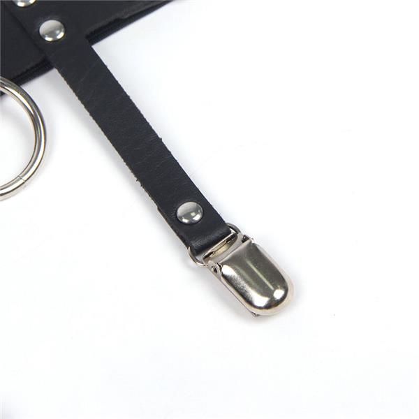 953744 ADJUSTABLE LEATHER PUNK GARTER BLACK ONE SIZE
