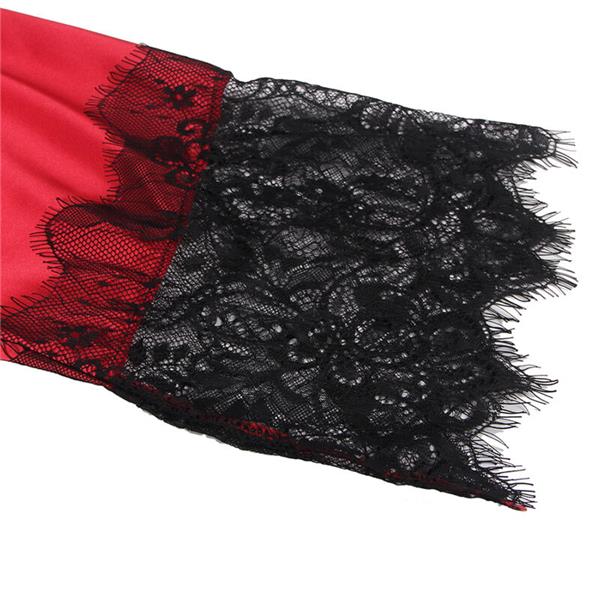 954024 ČIPKASTA PROZORNA MAJICA + TANGICE RDEČA/ČRNA L/XL