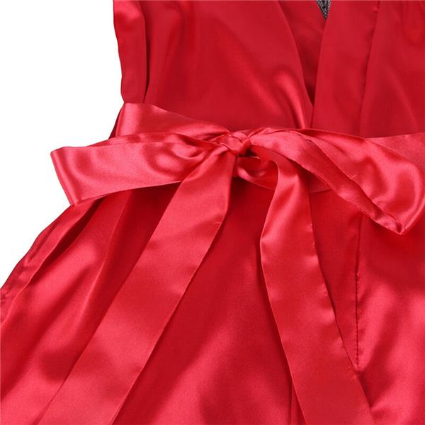 954024 ČIPKASTA PROZORNA MAJICA + TANGICE RDEČA/ČRNA L/XL