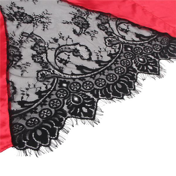 954024 ČIPKASTA PROZORNA MAJICA + TANGICE RDEČA/ČRNA L/XL