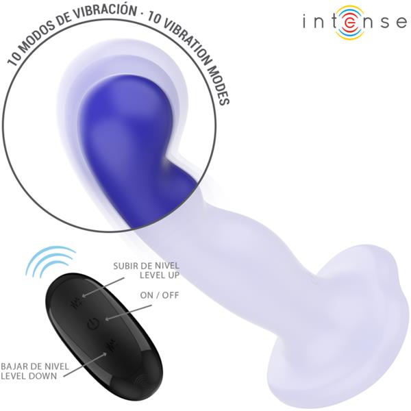 SHORTY VIBRATOR WITH SUCTION CUP BLUE REMOTE CONTROL