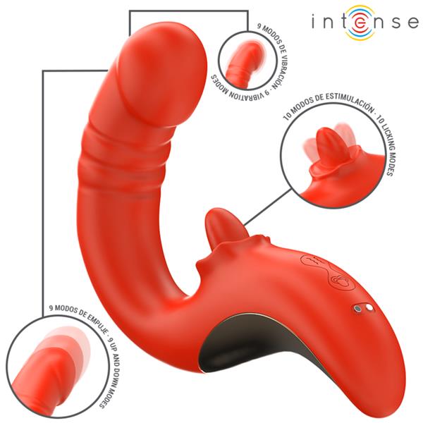 PAULINA VIBRATOR AND STIMULATOR IN U SHAPE RED