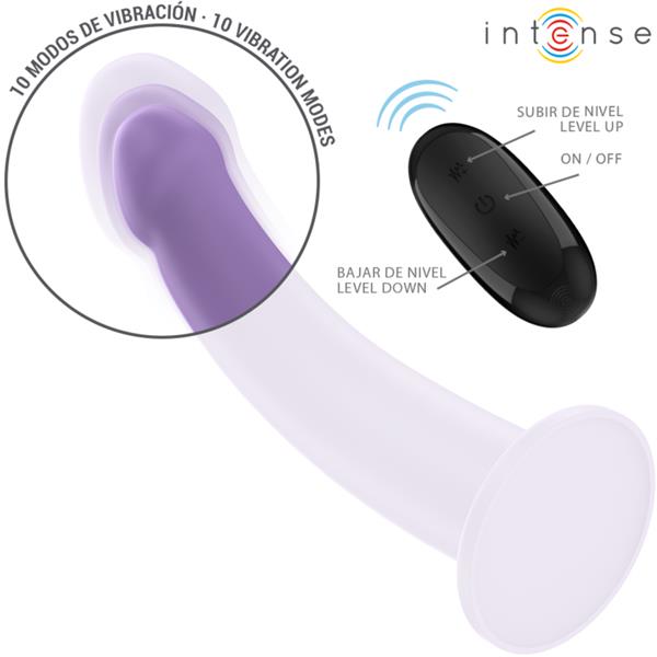 EDDIE VIBRATOR 17.5 CM 10 VIBRATIONS PURPLE REMOTE CONTROL