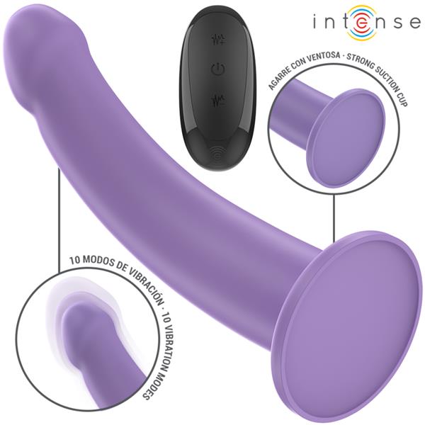 EDDIE VIBRATOR 17.5 CM 10 VIBRATIONS PURPLE REMOTE CONTROL