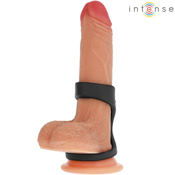 THEO DOUBLE SILICONE PENIS RING BLACK MODEL 3