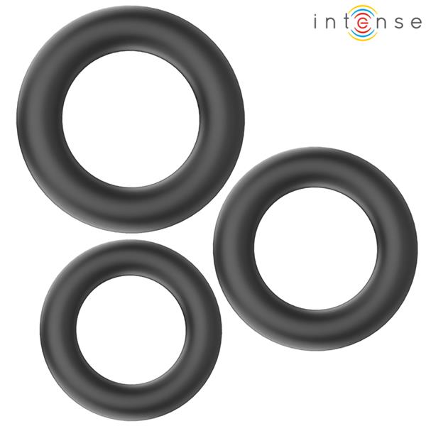 HUGH 3 BASIC SILICONE PENIS RINGS BLACK