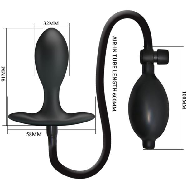 INFLATABLE ANAL PLUG BLACK