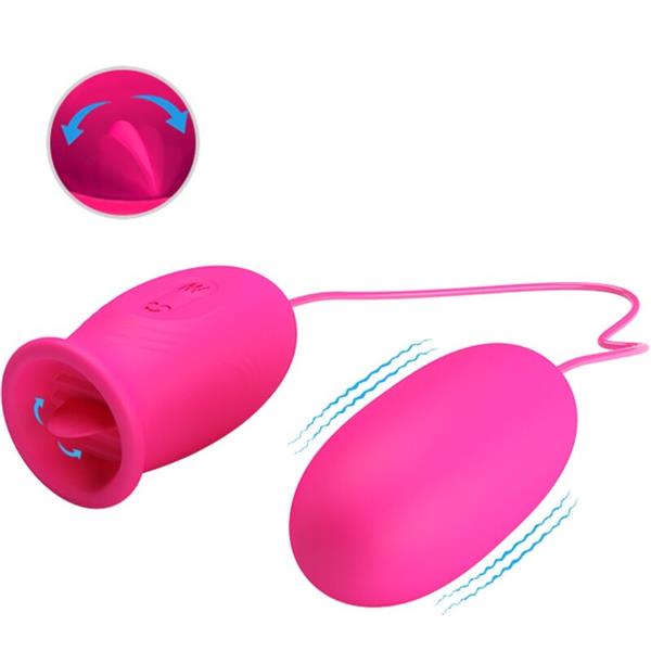 DAISY VIBRATING EGG + CLITORIS STIMULATING TONGUE PINK