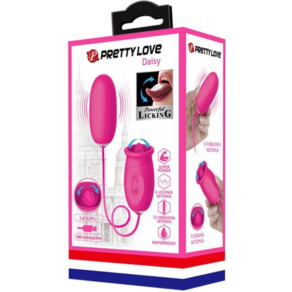 DAISY VIBRATING EGG + CLITORIS STIMULATING TONGUE PINK
