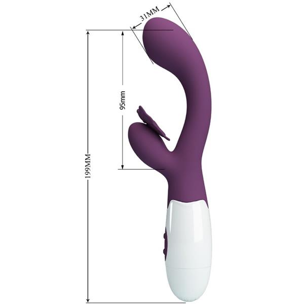 BUTTERFLY KISS RABBIT VIBRATOR & G-SPOT STIMULATOR PURPLE