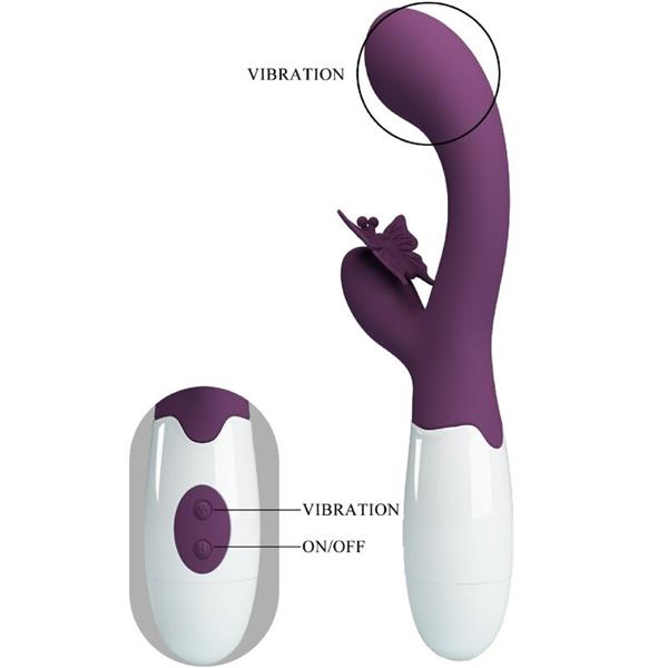 BUTTERFLY KISS RABBIT VIBRATOR & G-SPOT STIMULATOR PURPLE
