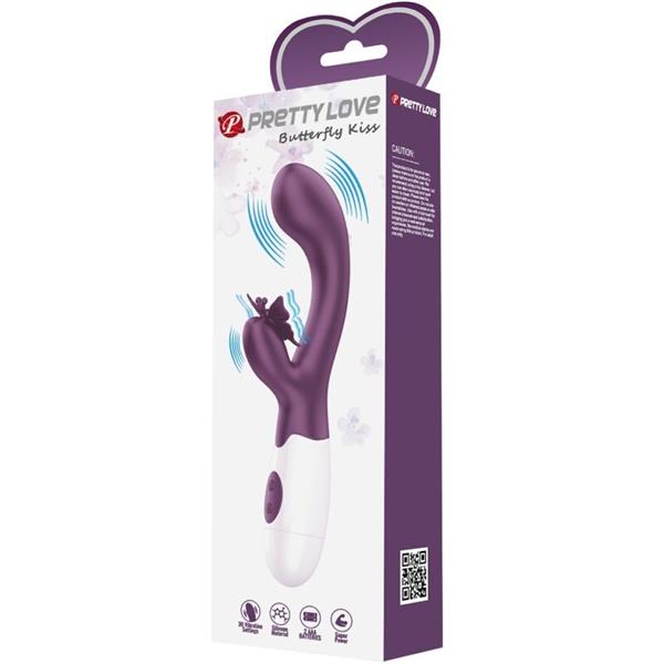 BUTTERFLY KISS RABBIT VIBRATOR & G-SPOT STIMULATOR PURPLE