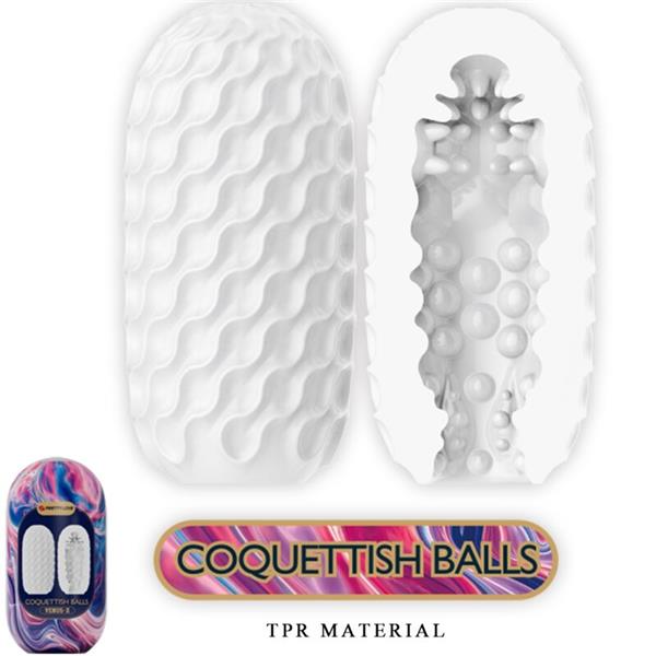 COQUETTISH BALLS SILICONE MALE MASTURBATOR WHITE