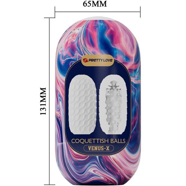 COQUETTISH BALLS SILICONE MALE MASTURBATOR WHITE