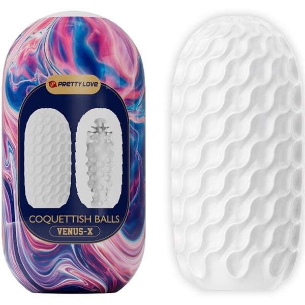 COQUETTISH BALLS SILICONE MALE MASTURBATOR WHITE