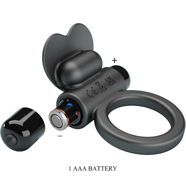 DEBONAIRE VIBRATING RING RABBIT 10 VIBRATIONS BLACK