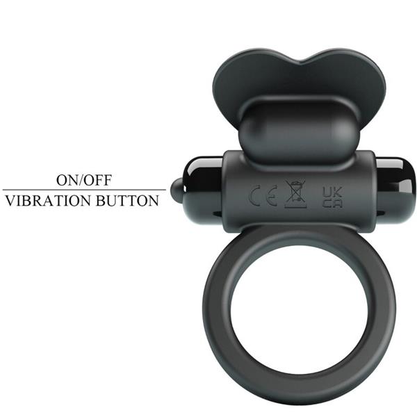 DEBONAIRE VIBRATING RING RABBIT 10 VIBRATIONS BLACK