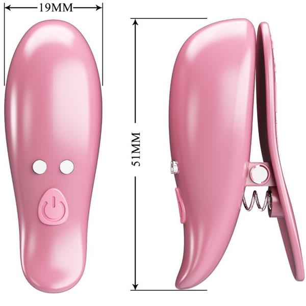 CAILEY NIPPLE CLAMPS 10 VIBRATIONS REMOTE CONTROL PINK