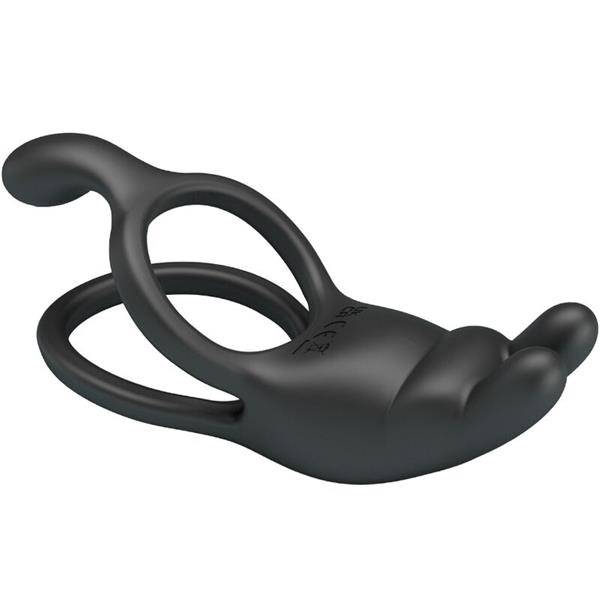 SETH DOUBLE VIBRATING RING RABBIT 7 VIBRATIONS BLACK