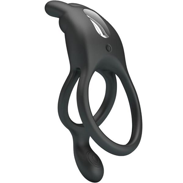 SETH DOUBLE VIBRATING RING RABBIT 7 VIBRATIONS BLACK