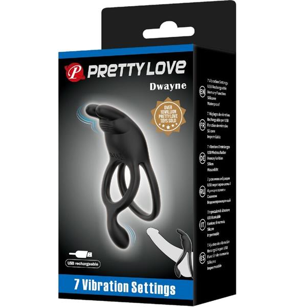 SETH DOUBLE VIBRATING RING RABBIT 7 VIBRATIONS BLACK