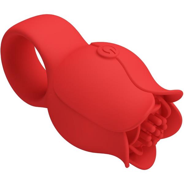 JAE ROSE SHAPED FINGER VIBRATOR 10 VIBRATIONS RED