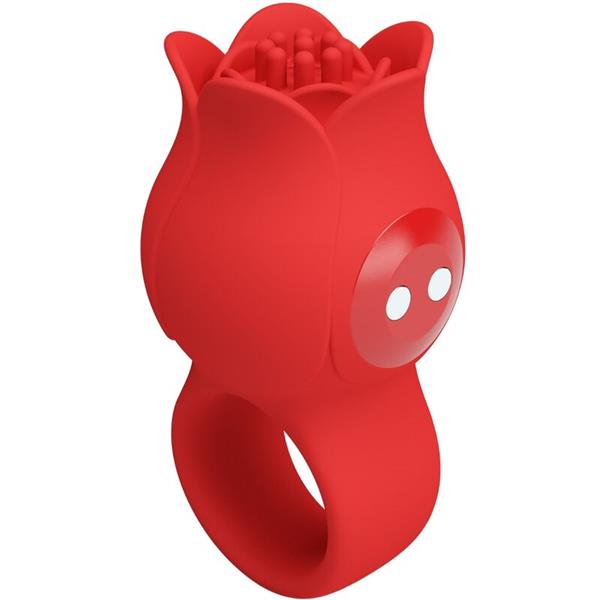 JAE ROSE SHAPED FINGER VIBRATOR 10 VIBRATIONS RED