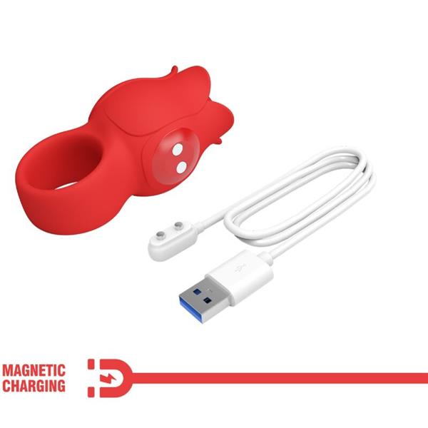 JAE ROSE SHAPED FINGER VIBRATOR 10 VIBRATIONS RED