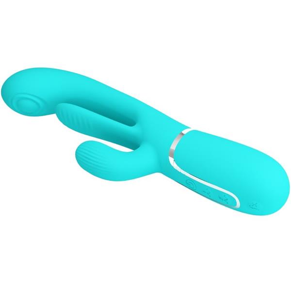 SHANIA TRIPLE RABBIT MULTIFUNCTION VIBRATOR 3 IN 1 BLUE