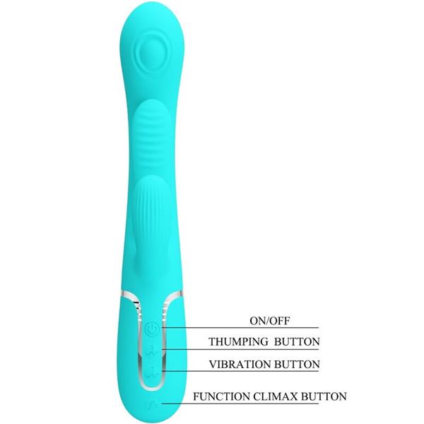 SHANIA TRIPLE RABBIT MULTIFUNCTION VIBRATOR 3 IN 1 BLUE